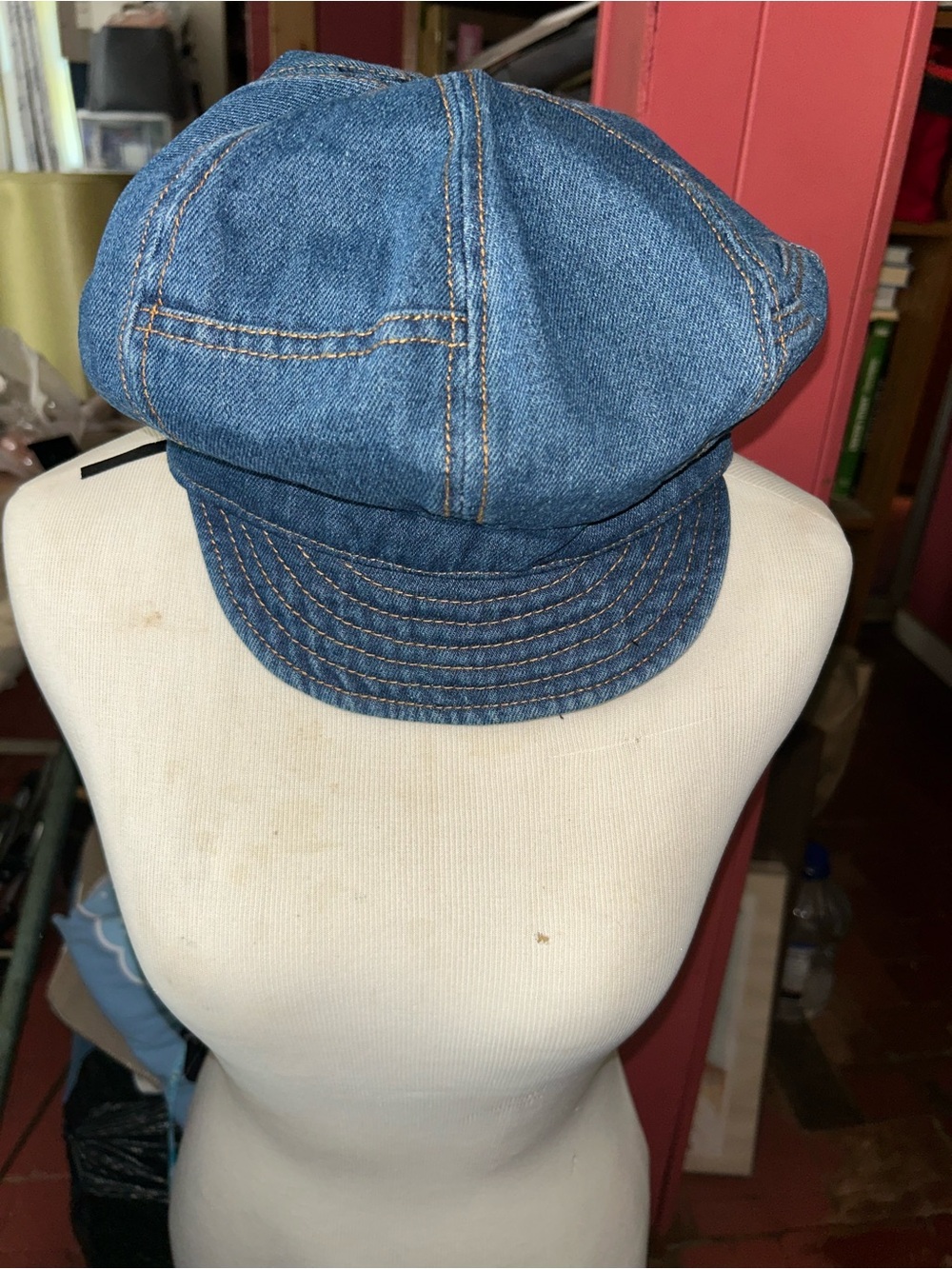 Denim Newsboy Cap - Classic Blue